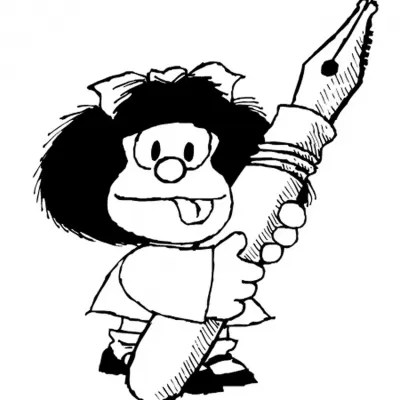 Mafalda avec stylo plume